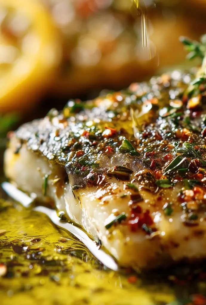 Filets de daurade au four, ail et huile d'olive
